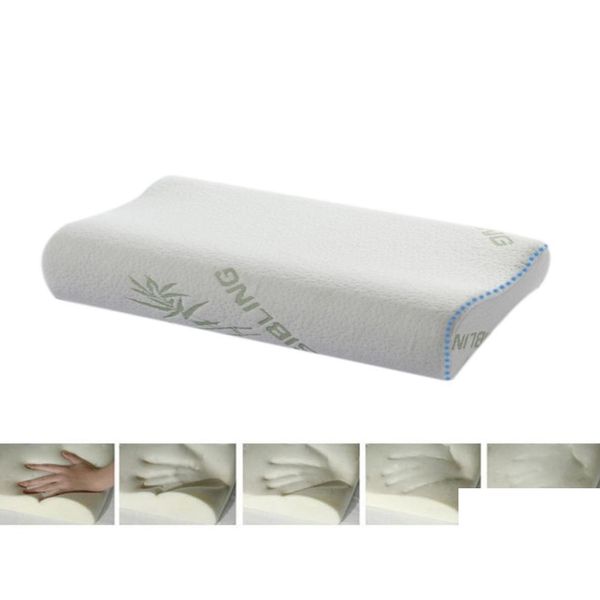 Almofada/Almofada Decorativa Slee Bambu Memória Almofadas Ortopédicas Oreiller Travesseiro Almohada Cervical Kussens Poduszkap7090261 Drop Dhnxj