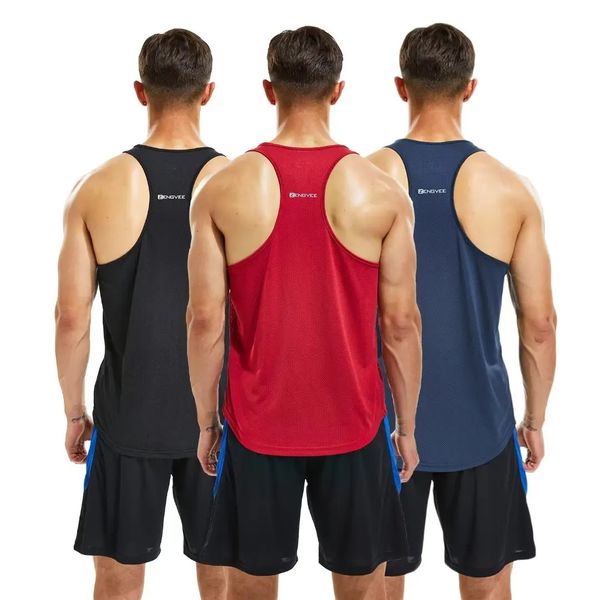 3er-Pack Lauf-Muskel-Tanktop für Herren, trockene Passform, Workout, ärmellose Oberteile, atmungsaktive Y-Rücken-Shirts, Training, Bodybuilding-Westen 240229