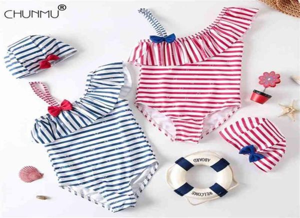 Bambino Bambini Neonate Stelle a strisce Costumi da bagno Costume da bagno Stella Vestito Beachwear Estate Bambini039s 2105083929113