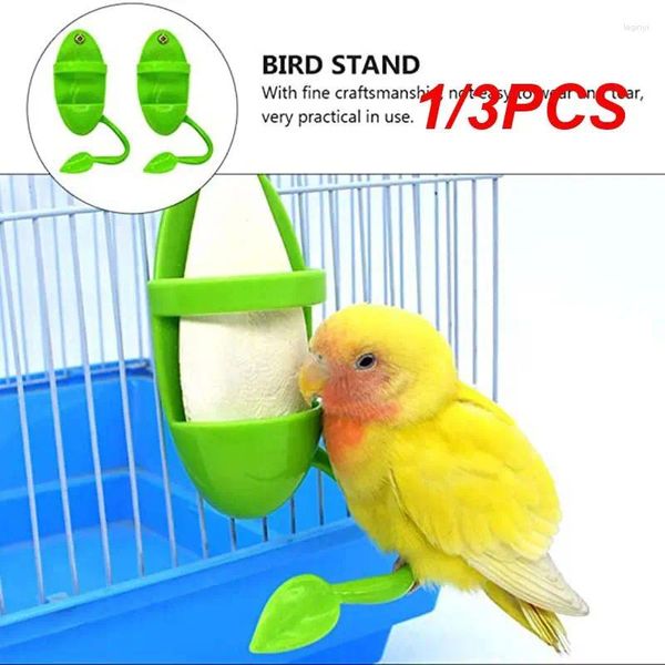 Outros suprimentos de pássaros 1/3pcs Periquito Budgie Cockatiel Plástico Verde Papagaio Alimentador Gaiola Rede Pendurada Balanços Mastigar Brinquedo