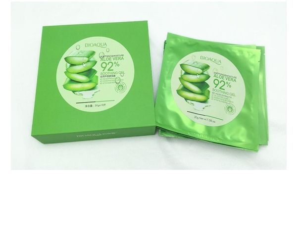 100 pz BIOAQUA Gel di Aloe Vera Naturale Maschera per il viso Idratante Controllo del petrolio Maschera avvolta Riduci i pori Maschera per il viso Cosmetica Cura della pelle9342290