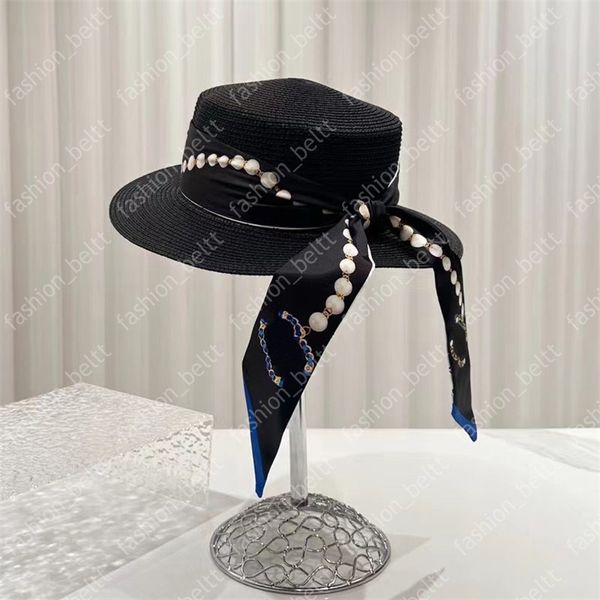 Cappelli di paglia firmati per donna Uomo Cappelli a secchiello di moda Cappello da sole di lusso Casquette Cappellino da spiaggia estivo da viaggio con nastro di seta