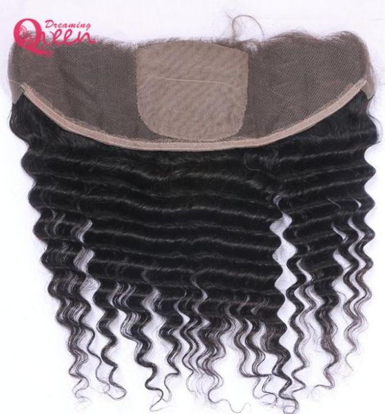 Base de seda brasileira onda profunda renda frontal fechamento cabelo humano virgem com cabelo de bebê 13x4 orelha a orelha fechamento de renda pré-arrancado top l5576691