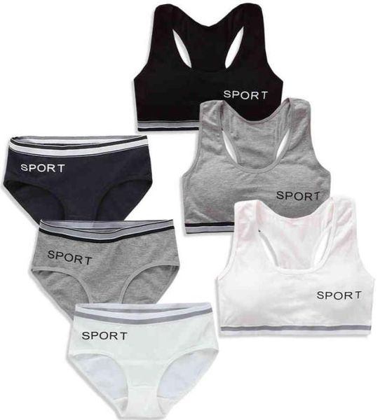 Reggiseno sportivo per ragazze, intimo per palestra, set da allenamento per giovani in cotone senza fili per adolescenti 816T6136093