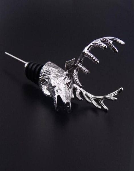 Yeni Deer Stag Head Wine Pourer Stopper şarap havalandırıcıları paslanmaz çelik şarap dökücü şişe durdurucu lx37129690828