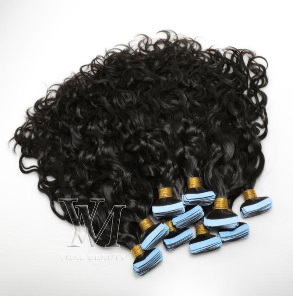 Natural preto 100g fita ins afro kinky encaracolado corpo onda reta 3b 3c 4a 4b 4c virgem fita de trama de pele natural no cabelo humano extensi7510137