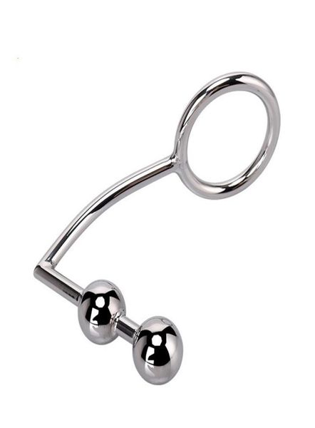 Giocattolo del sesso Gancio anale Butt Plug con due palle Dildo anale Spina della prostata BDSM Fetish anale Masturabtion Giocattoli del sesso per gli uomini9108403