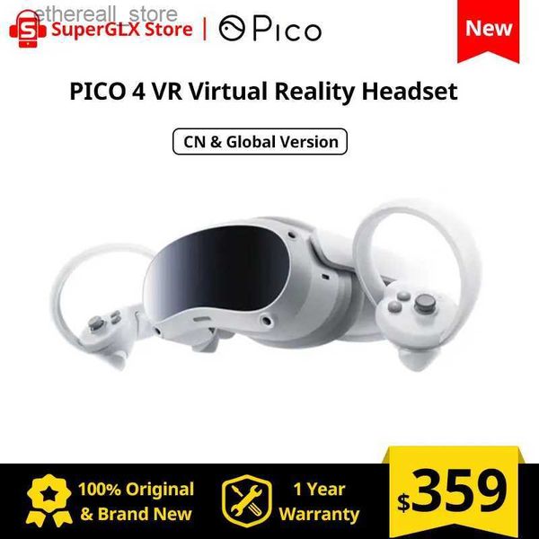 Dispositivos VR/AR 100% Pico 4 VR Headworn Multi funcional Realidade Virtual Headworn Pico 4 3D VR Óculos 4K + Display para metaverso e jogos de streaming Q240306