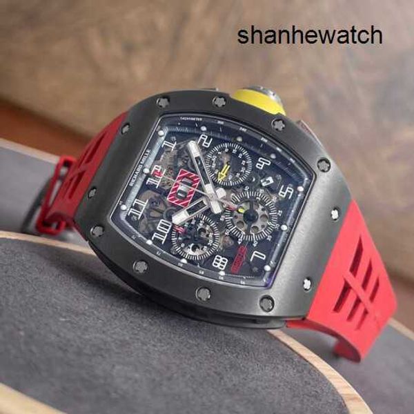 Relógios atemporais Fancy Watch RM Watch series RM011-FM cinza titânio Philip Massa Edição especial RM011 Philip Massa