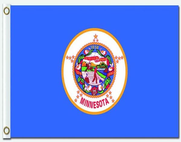 Bandiera nazionale del Minnesota Stati Uniti Banner americano dello stato americano Design volante Banner in poliestere 100D 3x5 piedi7730073