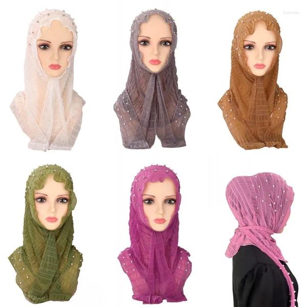Этническая одежда, модный малазийский платок, исламская вечеринка, головные уборы со стразами и бисером, тюрбан, эластичный шарф, мусульманский женский головной убор, хиджаб Амира