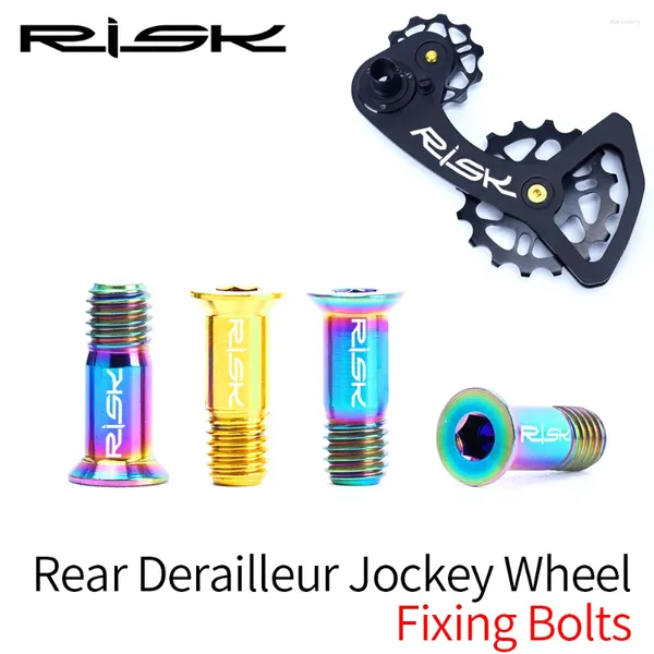 Bisiklet vites değiştiriciler riski 2pcs/box road dağ bisikleti m5 14.2mm vites arka vites vese kasnağı jokey tekerlek sabitleme cıvataları vidalar titanyum alaşım