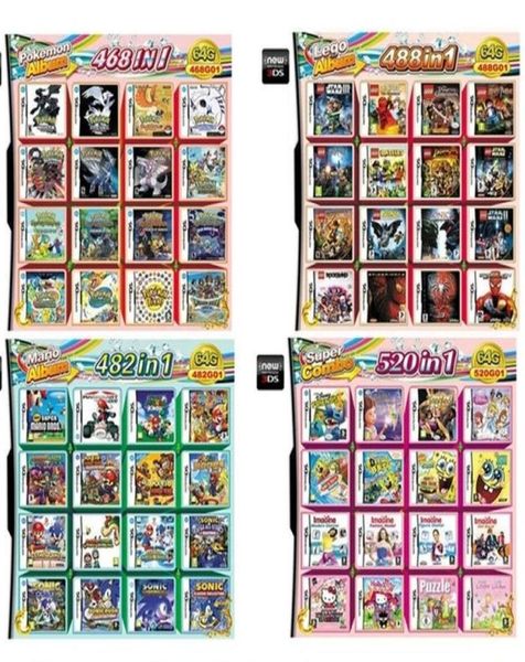 Cartões 4300208486500 em 1 DS Compilação Video Games Cartucho Multicart para Nintend NDS NDSL NDSI 2DS 3DS Combo Classi1006945