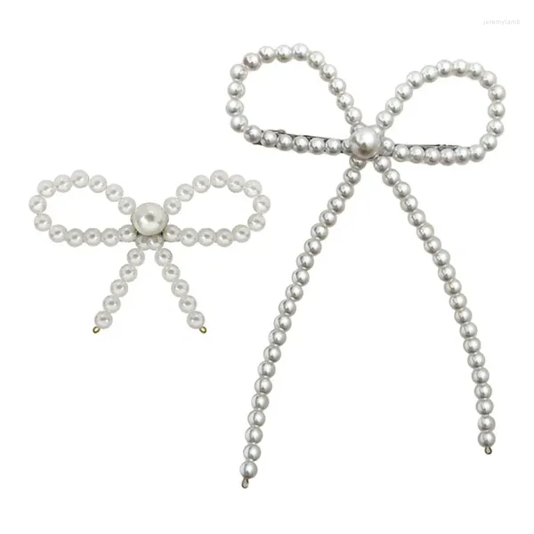 Fermagli per capelli Elegante perla Bowknot Clip per capelli Barrette Fiocco francese Copricapo Accessori per copricapo per le donne