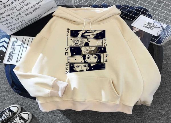 Felpe con cappuccio One Piece Anime giapponesi da uomo Rufy Zoro Felpe con cappuccio divertenti cartoni animati Felpa grafica maschile Top Hip Hop X06012874384