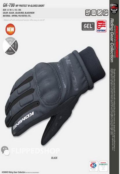 2015 nuovi guanti invernali da moto KOMINE GK799 tenere al caldo guanti da moto antivento impermeabili in pelle di bovino colore nero siz3951370