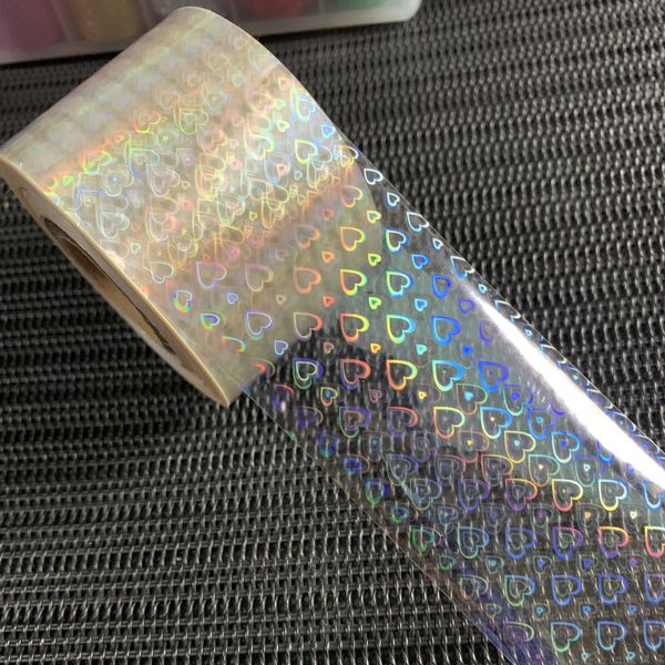 120 m/Rolle Diamant-Bling-Nagelfolien für reines Farbtransferpapier, Herz-Maniküre-Set, transparente Wraps, Laser-DIY-Nageldekorationen 240301