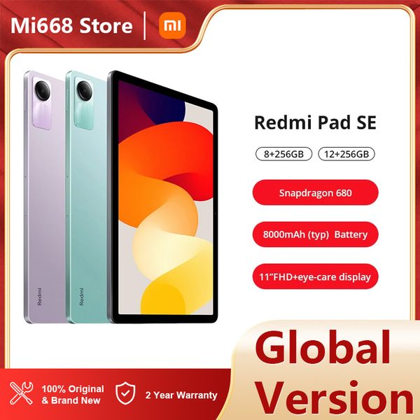 Tablet PC Xiaomi Redmi Pad Se tablet 11 polegadas de 128 GB/256 GB FHD 90HZ Display Snapdragon 680 Mobile Platform 8000mAh Battery Global Version