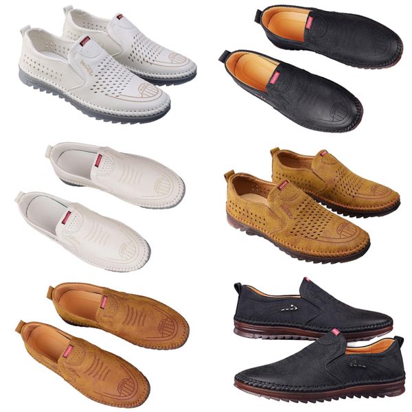 Sapatos casuais para homens primavera nova tendência versátil sapatos online para homens anti deslizamento sola macia sapatos de couro respirável borracha