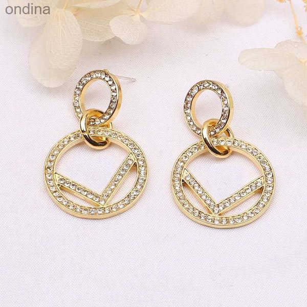 Stud Stud Designer Brinco Acessórios Atacado Letra Stud Brinco Brincos de Prata de Ouro Cristal Luxo Strass Ear Studs Jewlery Festa de Casamento 240306