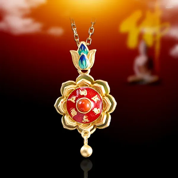Подвески высшего качества из стерлингового серебра 925 пробы, ожерелье на ключице для женщин, ювелирные изделия, модные шестизначные буддийские писания, подвеска в виде лотоса для женщин