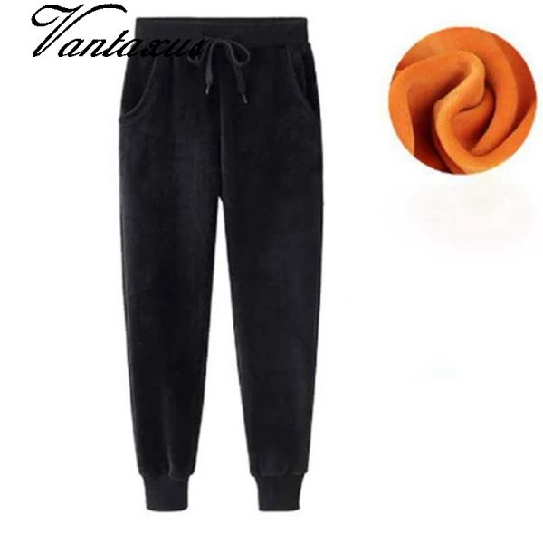 Capris Frauen Größe xl 2xl Herbst Winter Warm Harem Leggings Home Casual Black Grey Lose Weitbein Fleece Hosen Dicke Samt