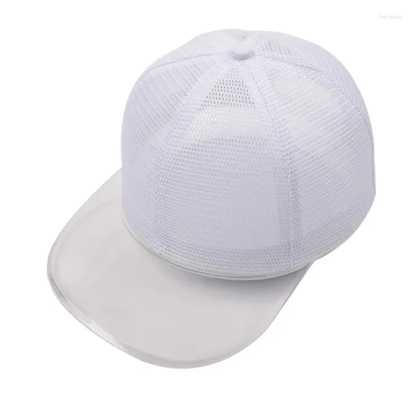 Top kapakları tam örgü beyzbol şapkası düz renk şeffaf vizör güneş kremi snapback baba şapka a0nf