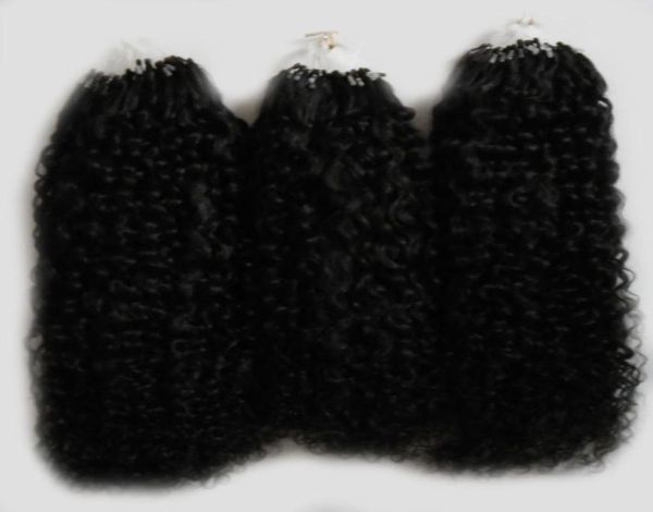 Estensione dei capelli con micro anello per capelli ricci crespi mongoli 300g Estensioni dei capelli umani di colore naturale micro loop 1g1401749