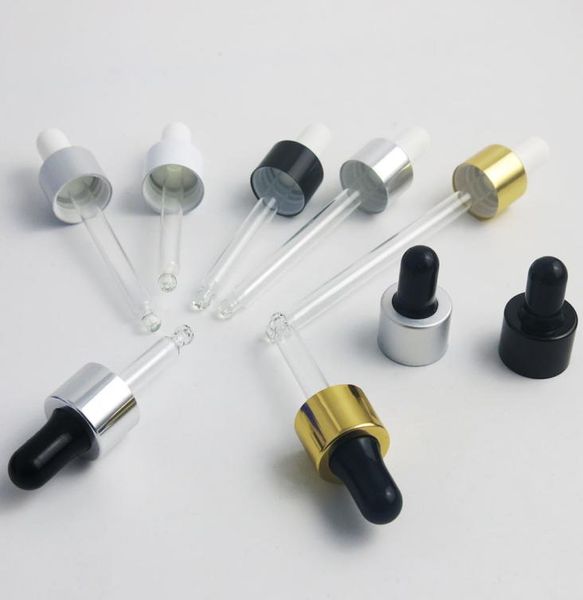 100 Stück 18 mm 18415 Aluminium-Schraubverschluss weiß schwarz Glühbirne Glaspipette Tropfdeckelkappe für 5 ml 100 ml Ölflasche4113156