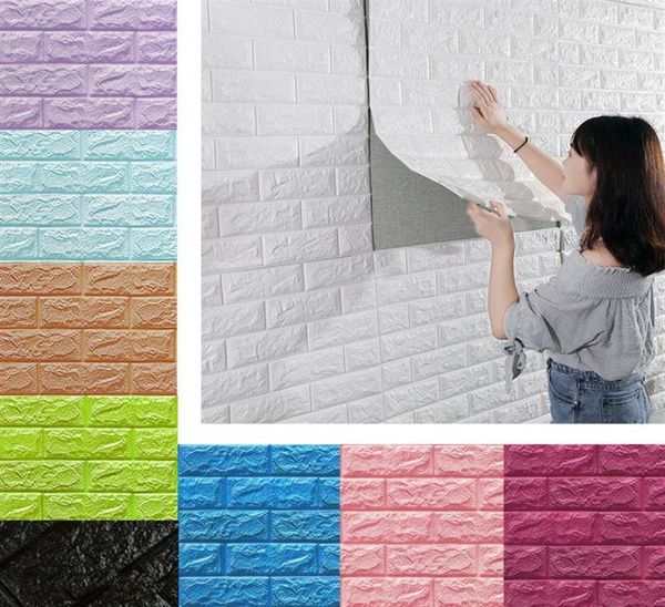 3d adesivos de parede imitação tijolo decoração do quarto à prova dwaterproof água autoadesivo papel parede para sala estar cozinha tv pano fundo decor291h1704746