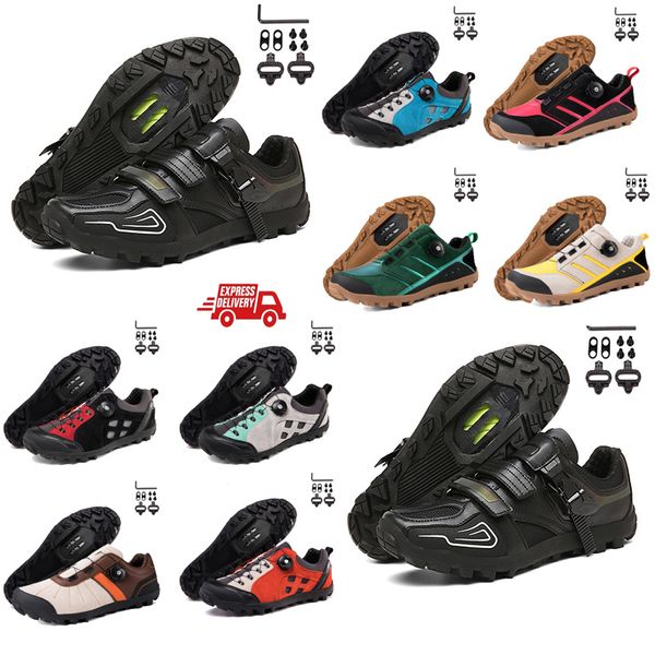 Calzature da ciclismo Uomo Scarpe da ginnastica per bici da strada veloci Scarpe da ciclismo in carbonio piatto Tacchetti MTB Scarpe da mountain bike da donna Pedali SPD Bici da corsa Footwar GAI