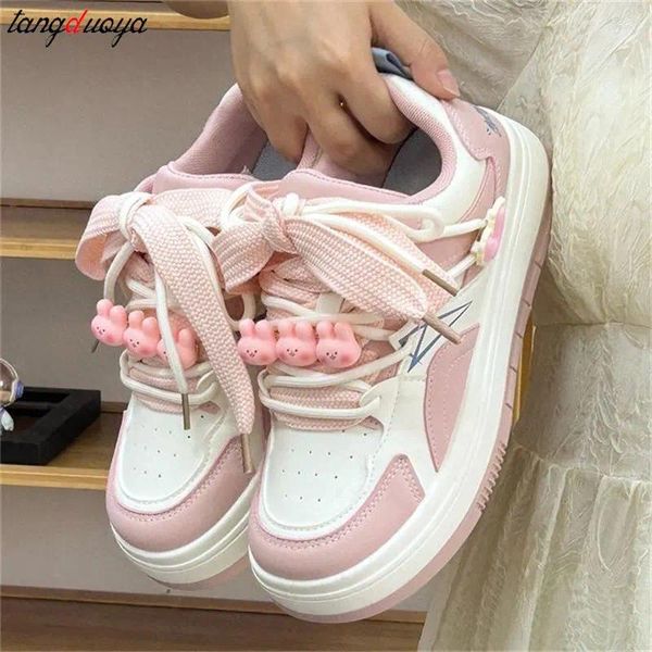 Scarpe eleganti Sneakers con plateau rosa Kawaii Sport da donna Casual Vintage Carino Vulcanize Harajuku Tennis femminile Lolita