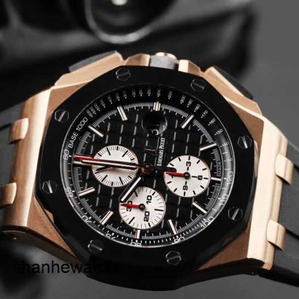 Культовые наручные часы Тактические наручные часы AP Royal Oak Offshore 26400RO 44 мм Розовое золото Керамический набор часов с временным кодом