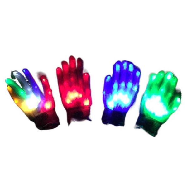 Partybevorzugung Weihnachtsgeschenk LED Colorf leuchtende Handschuhe Neuheit Handknochen Bühnenshow Fluoreszierender Tanz blinkender Handschuh Drop Lieferung Ho DH57V