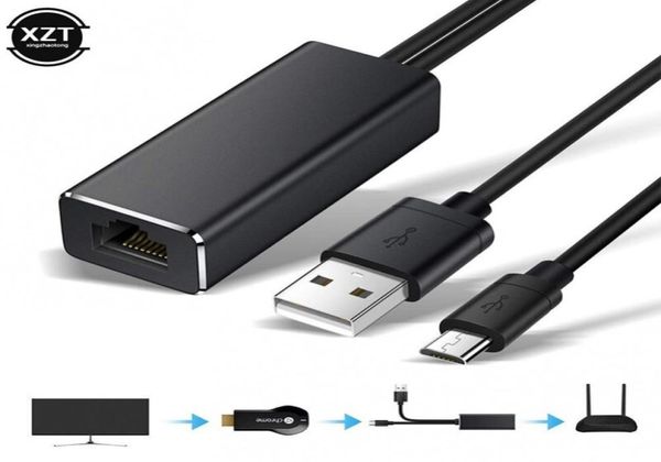 Micro-USB-zu-RJ45-Netzwerkkartenadapter, 10100 Mbit/s, Ethernet-Adapter, USB 20 LAN, RJ45-Kartenschalter für Fire TV, Google Chromecast4669908