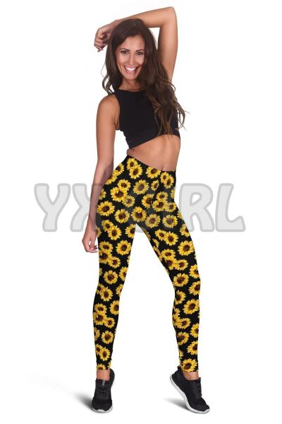 Leggings YX GIRL Leggings da donna per ragazza Leggings stampati in 3D girasole Leggings skinny femminili elastici sexy Leggings yoga gotici