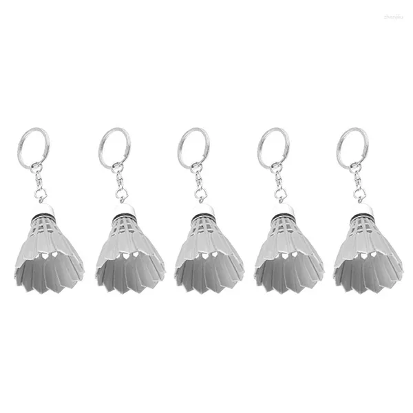 Schlüsselanhänger 5X Schlüsselanhänger Handtasche Spaltring Kunststoffschlüssel Badminton Dekoration Weiß