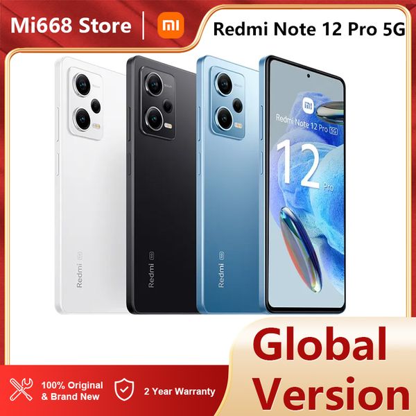 Versão global Xiaomi Redmi Nota 12 Pro 5G Smartphone NFC 6,67 polegadas 120Hz Screen AMOLED MTK1080 67W Turbo Charge 5000mAh