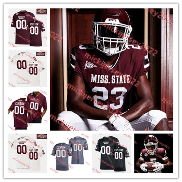 Emmanuel Forbes Mississippi State Football Jersey Trevion Williams De'Monte Russell 83 Marquez Dortch Mississippi State Bulldogs Jerseys