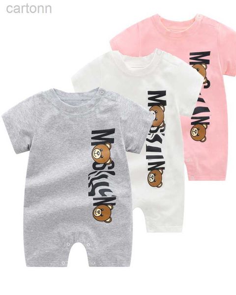 Footies Детская дизайнерская одежда Комбинезон для новорожденных Хлопковые пижамы с длинными рукавами 0-24 месяца Комбинезоны Дизайнерская одежда 240306