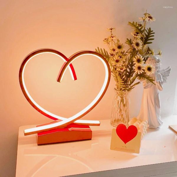 Lâmpadas de mesa led strip quarto lâmpada vermelho casamento vestiário estudante sudy mesa luz sala estar restaurante iluminação luzes da noite