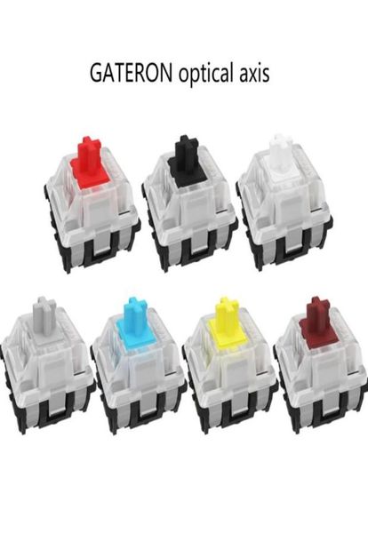 Gateron interruptor óptico para substituição de interruptor óptico, teclado mecânico gk61 sk64 azul vermelho marrom preto amarelo com eixo 5718803