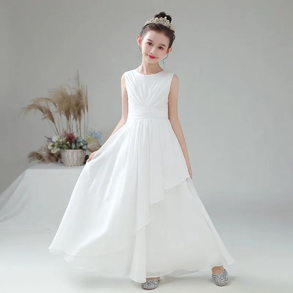 Dideyttawl Gerçek Resimler Şifon Çiçek Kız Elbise Düğün Partisi İlk Komünyon 2024 Küçük Gelin Gowns Junior Nedime 240304