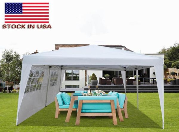 Outdoor-Partyzelte, 3 x 6 m, Schatten, Auto-Überdachung, Markise, zwei Fenster, praktisches wasserdichtes Faltzelt, weiß, Pavillon 3023989