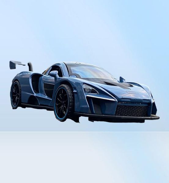 Литая под давлением модель автомобиля 132 McLaren Senna, модель спортивного автомобиля из сплава, литье под давлением, металлические игрушечные транспортные средства, модель автомобиля, имитация звука и света Colle5877849