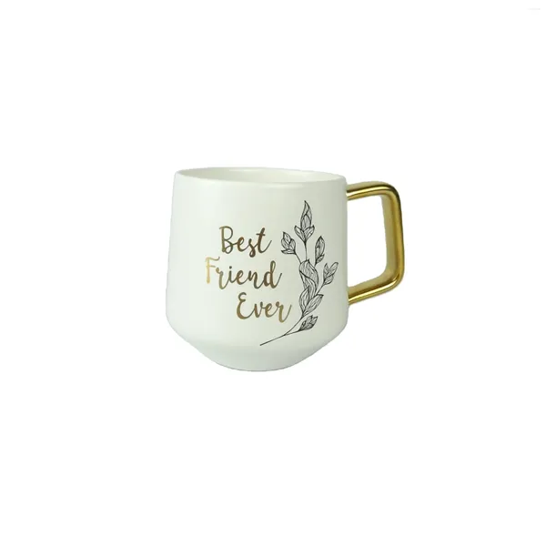 Tassen Kaffeetasse mit goldenem Griff, inspirierend, niedlich, motivierend, Geschenk, individuelle Keramik