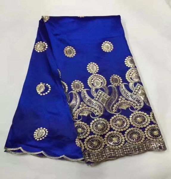 Tecido de renda george africano multicolorido com renda de lantejoulas nigeriano george wrapper tecido africano de alta qualidade para vestido 5yd4005076