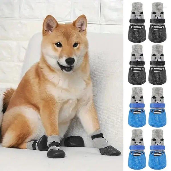 Calzini antiscivolo per abbigliamento per cani 4 pezzi Simpatico animale domestico con scarpe per cuccioli Cat Soft Wear Forniture calde