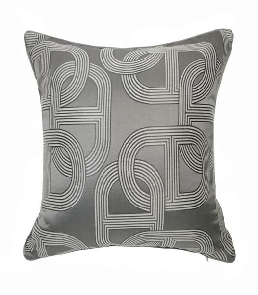 Geometria contemporânea cinza escuro corrente elipse sofá cadeira designer pipping lance capa de almofada decoração casa fronha 45x45cm 210319062451