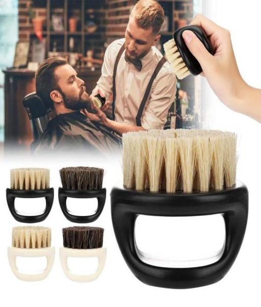 Escova de cabelo masculina com cerdas de cavalo, plástico portátil, barbeiro, limpeza de barba, ferramenta de barbear 5253731